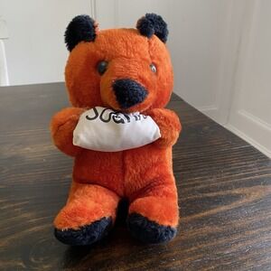 Vtg Allentown Toy Mfg Co. Bear Holding  Sugar‎ Orange Plush 9"